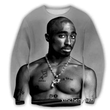 xinchenyuan New Fashion férfi/női Tupac 2Pac 3D nyomtatott hosszú ujjú ruházat Alkalmi Sport Streetwear pulóver S51