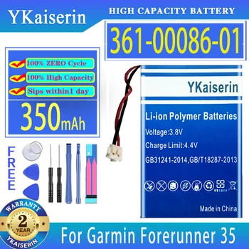 YKaiserin akkumulátor 361-00086-01 3610008601 350mAh Garmin Forerunner 735 235 35 VIVOMOVE akkumulátorhoz 2 vezetékes digitális akkumulátor