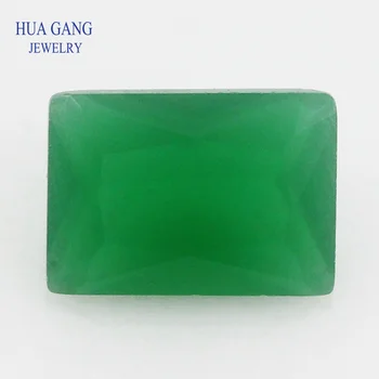 zöld téglalap alakú vágott laza üveggyöngyök szintetikus drágakövek ékszermérethez 2x3~10x14mm Ingyenes szállítás