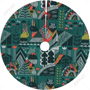 Zöld állatok Karácsonyi dekoráció plüssfa szoknya csillogó karácsonyfa szőnyeg